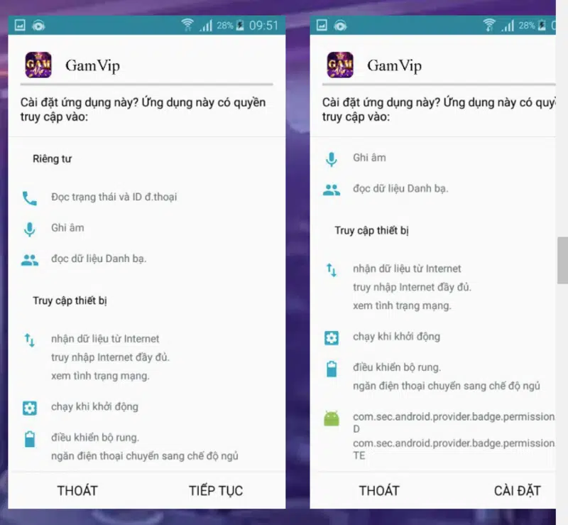 Hướng dẫn tai R365 - cổng game đổi thưởng uy tín Cho phép ứng dụng hoạt động trên Android